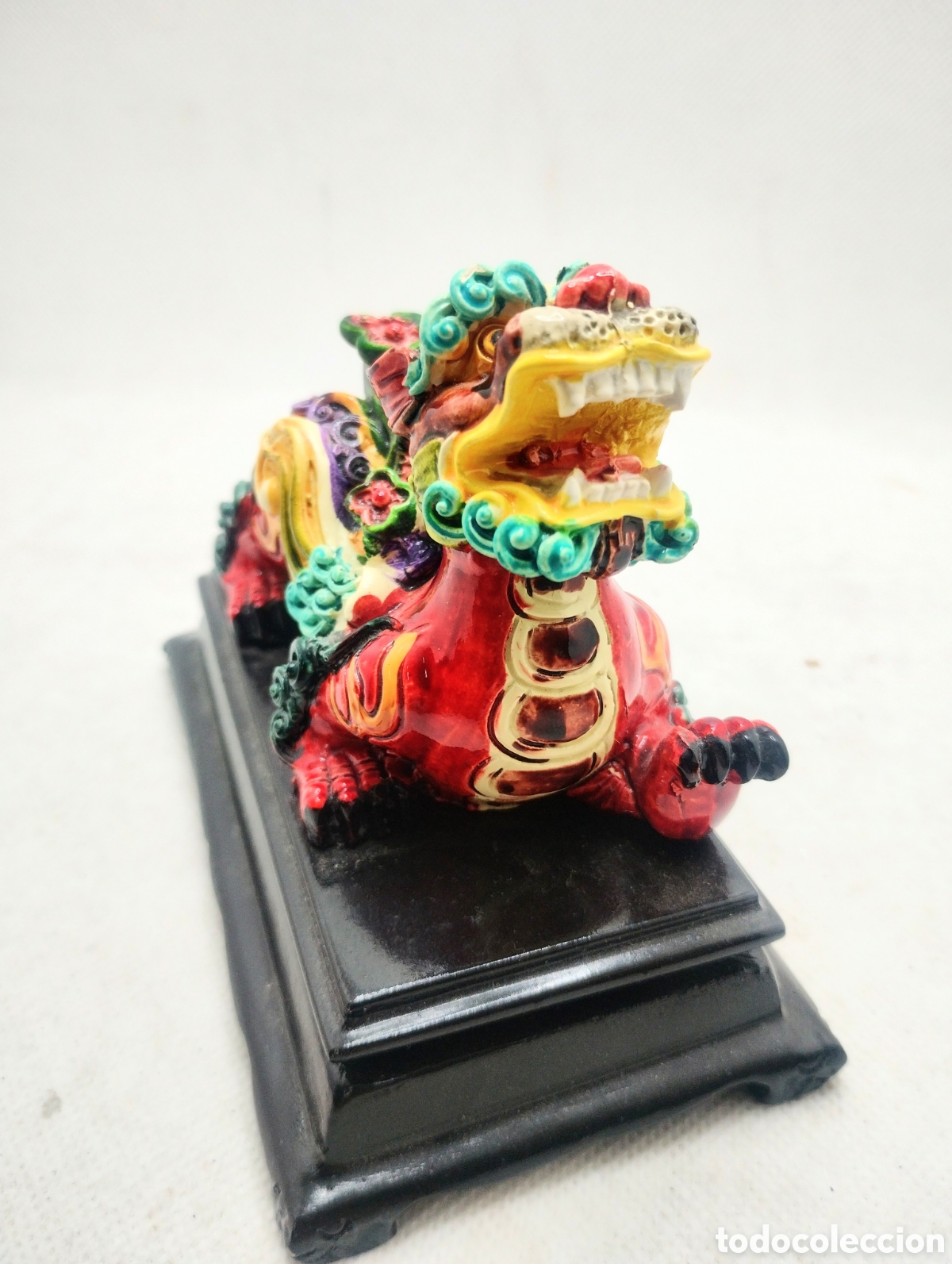 Arte: Figura de leon-perro Foo policromada - Foto 2