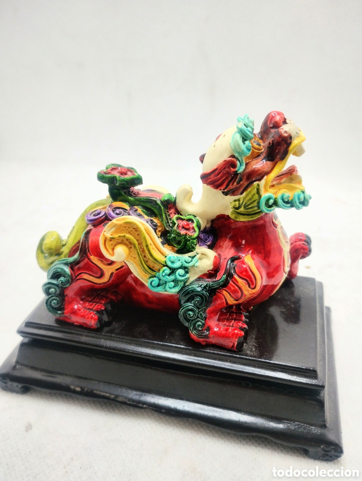 Arte: Figura de leon-perro Foo policromada - Foto 3