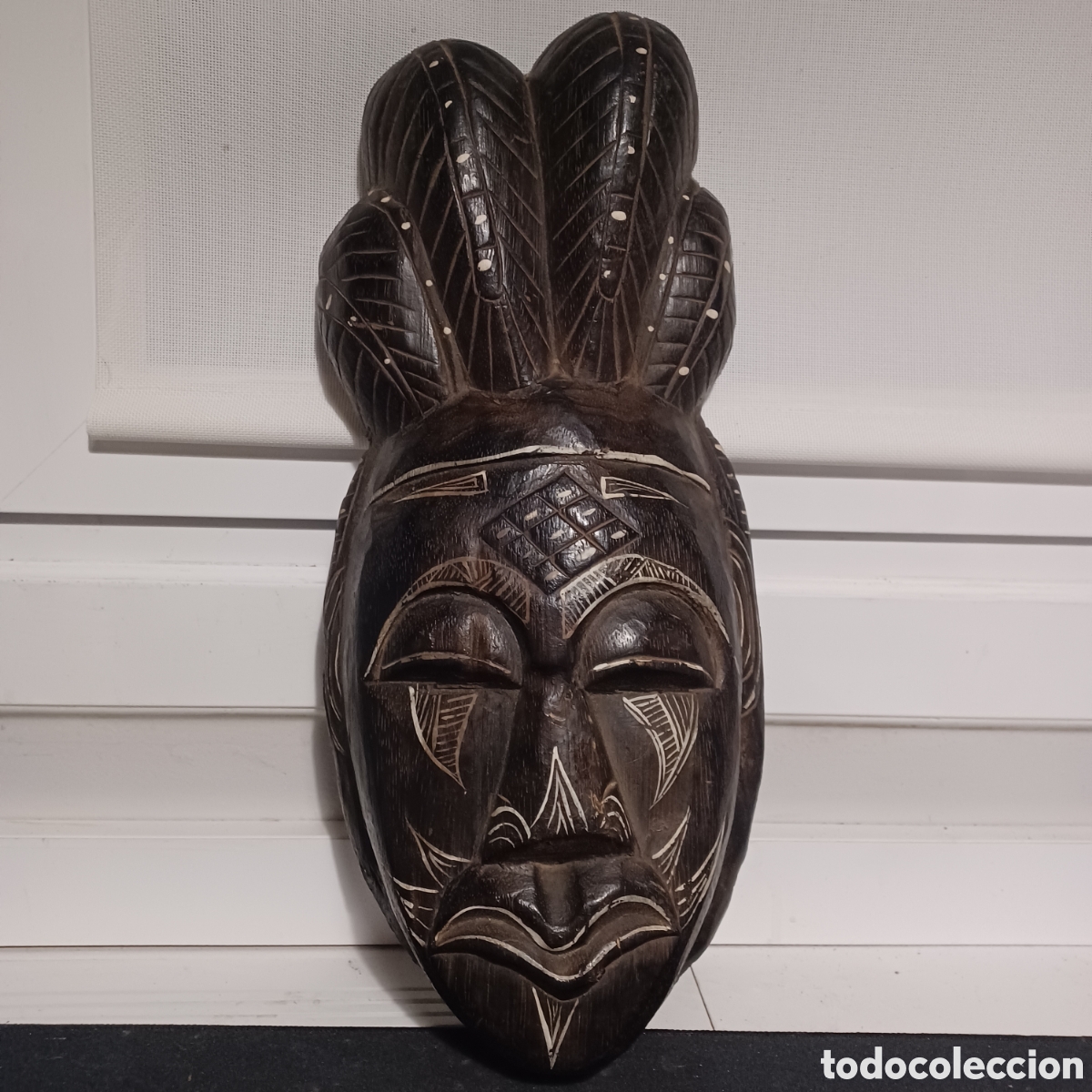 Arte: MASCARA AFRICANA TALLADA EN MADERA - Foto 2