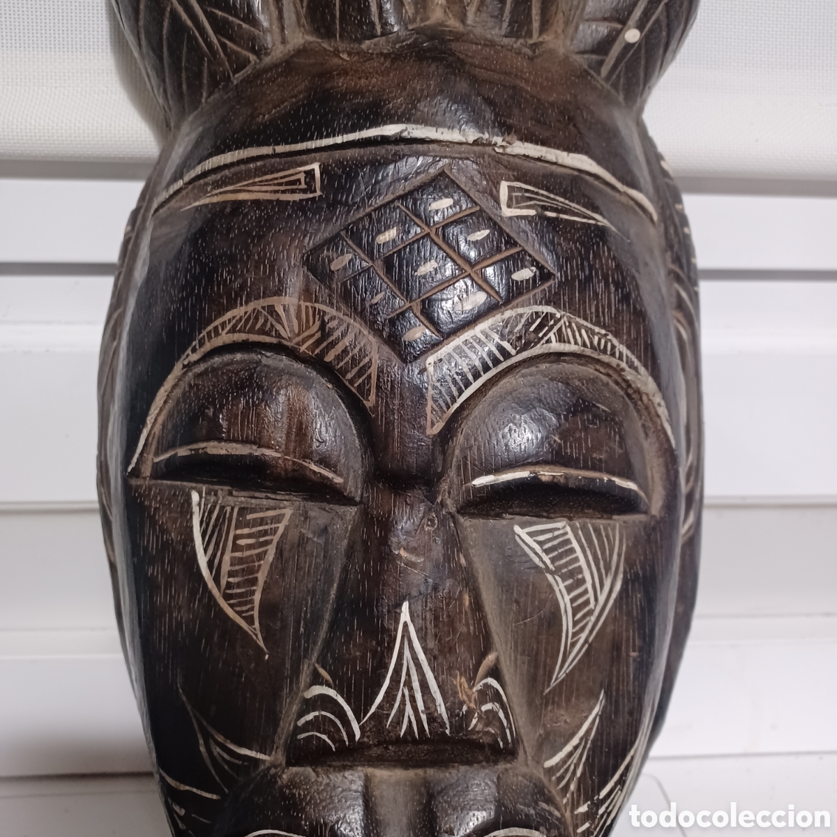 Arte: MASCARA AFRICANA TALLADA EN MADERA - Foto 5