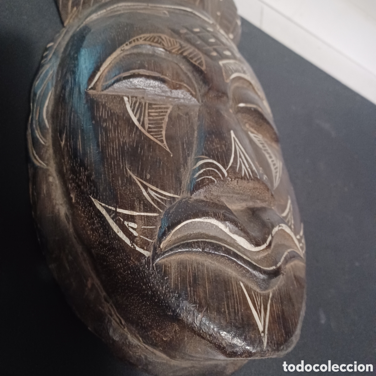Arte: MASCARA AFRICANA TALLADA EN MADERA - Foto 7