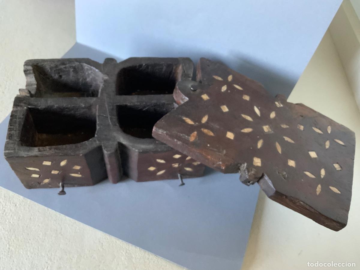 Arte: Bindi box ( caja de bindi ) hind&uacute;. Antigua. - Foto 13
