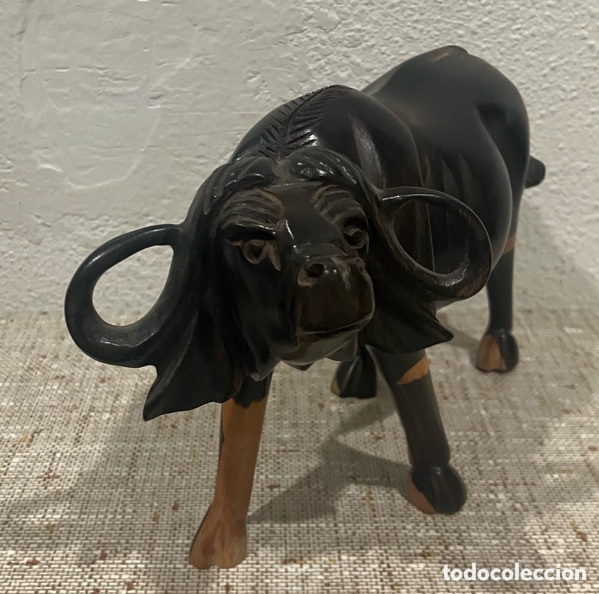 Arte: B&uacute;falo de madera ebono &Aacute;frica - Foto 4