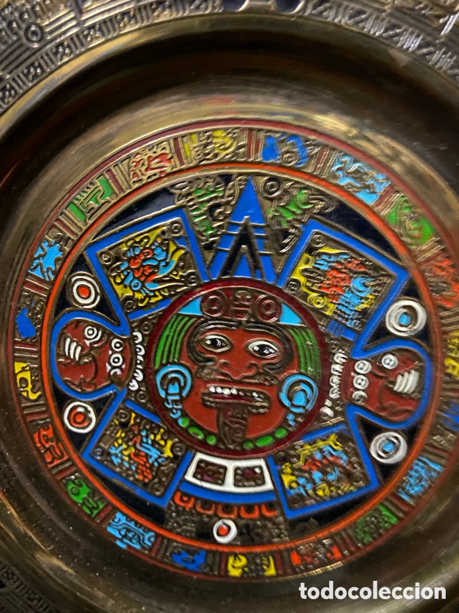 Arte: Calendario Azteca. Plato. - Foto 4