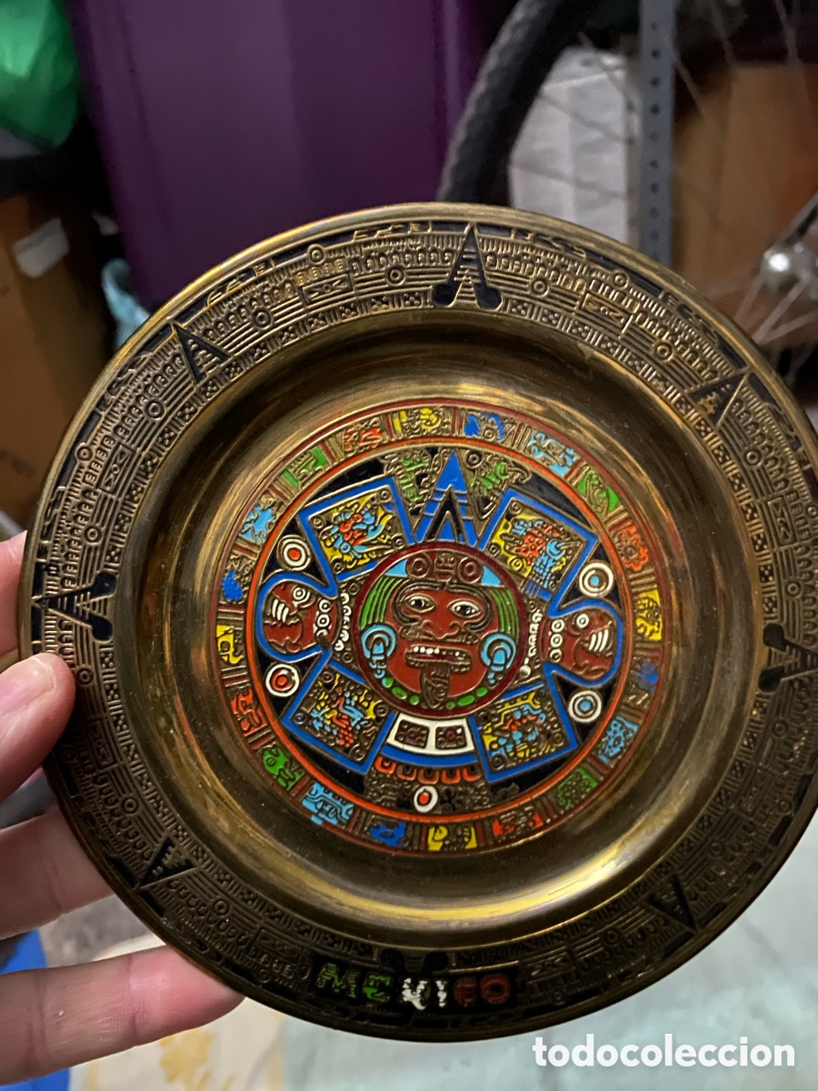 Arte: Calendario Azteca. Plato. - Foto 1