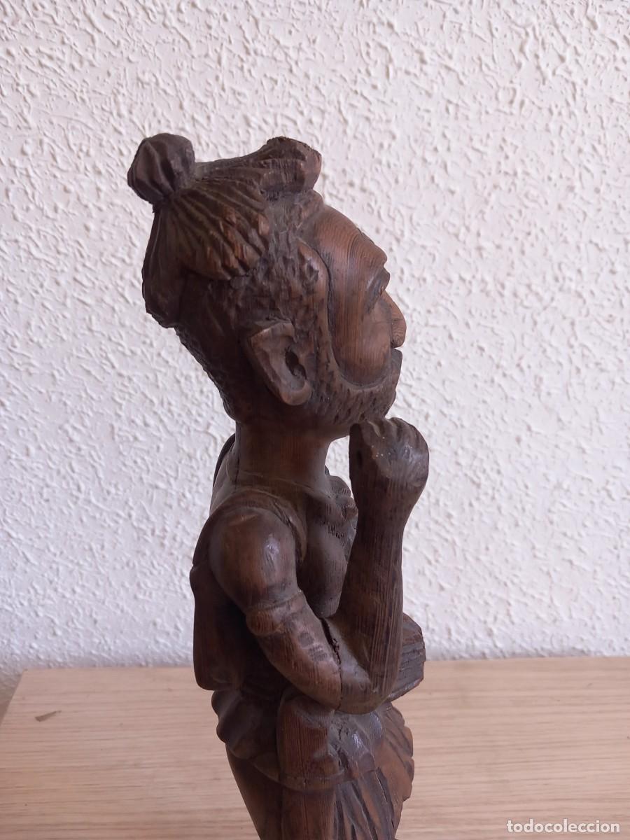 Arte: FIGURA DE MADERA 34 CM,, - Foto 13
