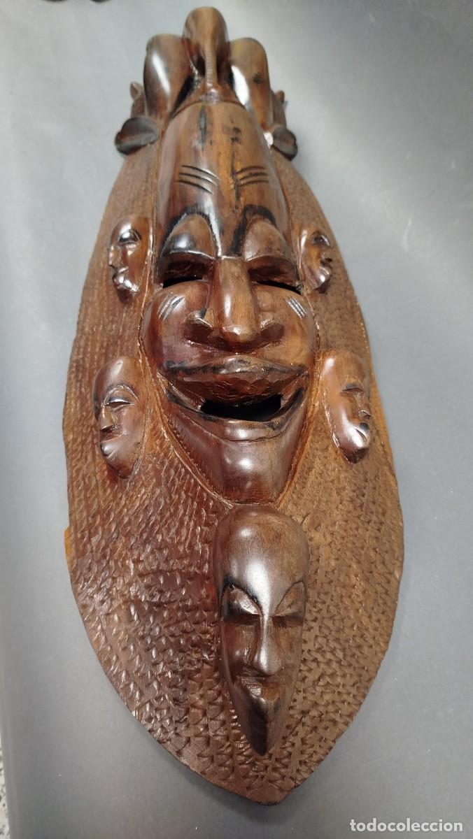 Arte: MASCARA AFRICANA DE MADERA MACIZA - Foto 5
