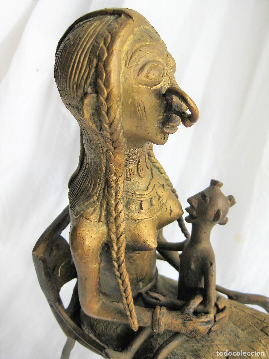 Arte: MATERNIDAD AFRICANA EN BRONCE EN 3 PIEZAS - Foto 10