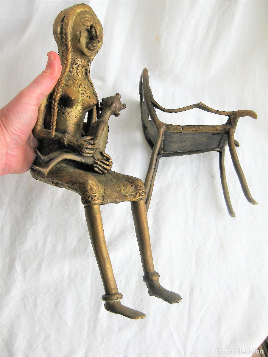 Arte: MATERNIDAD AFRICANA EN BRONCE EN 3 PIEZAS - Foto 13