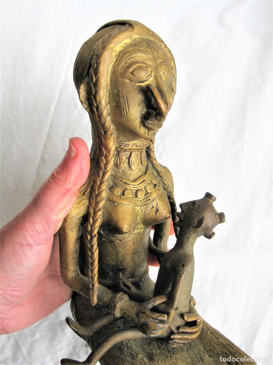 Arte: MATERNIDAD AFRICANA EN BRONCE EN 3 PIEZAS - Foto 15