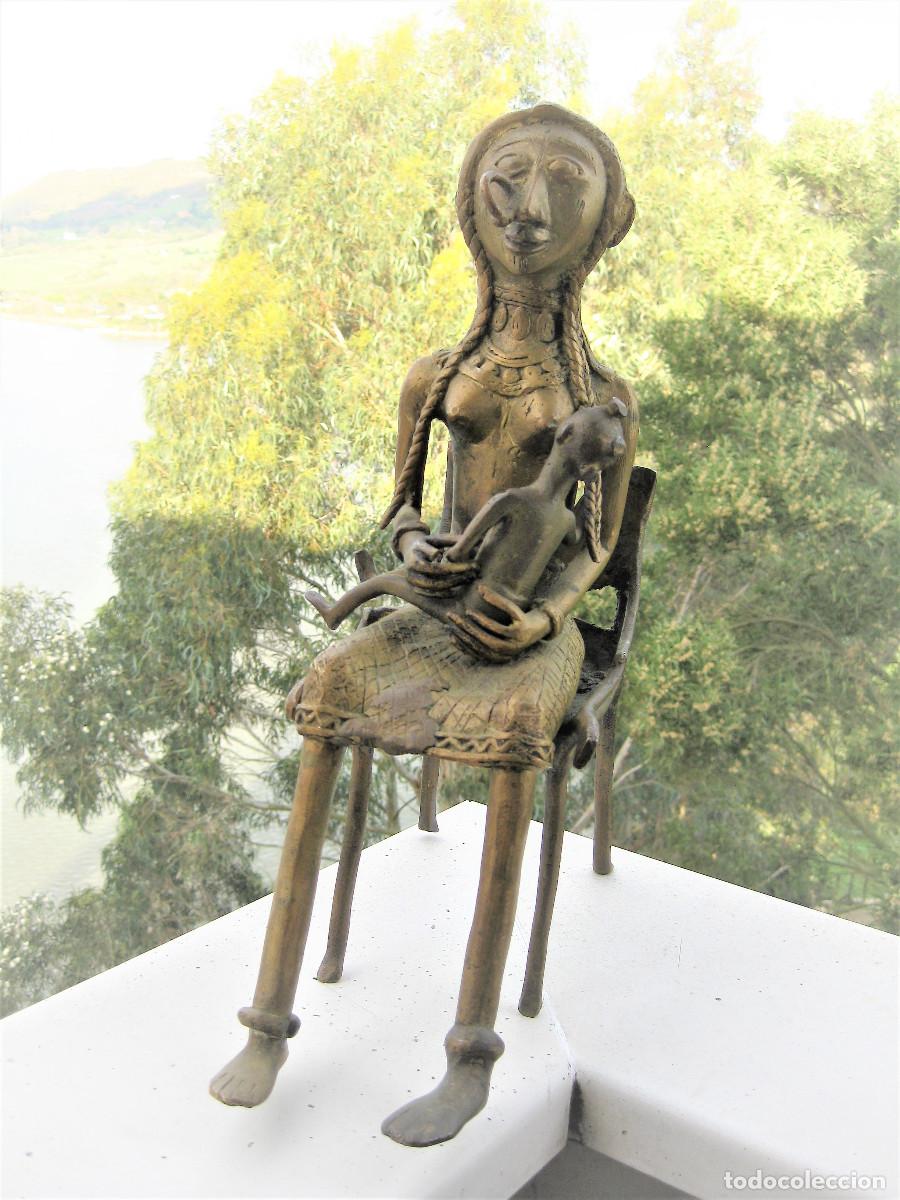 Arte: MATERNIDAD AFRICANA EN BRONCE EN 3 PIEZAS - Foto 16