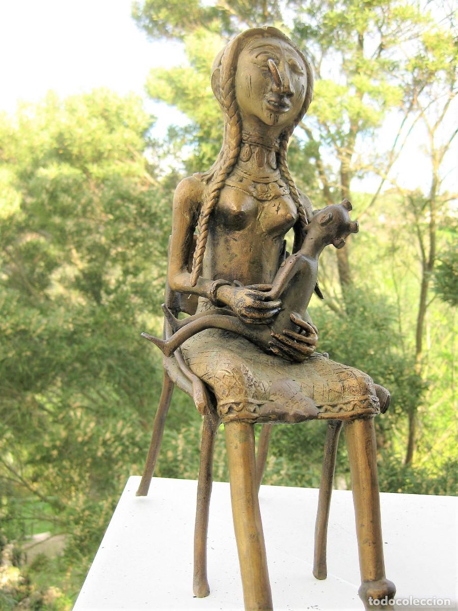 Arte: MATERNIDAD AFRICANA EN BRONCE EN 3 PIEZAS - Foto 17