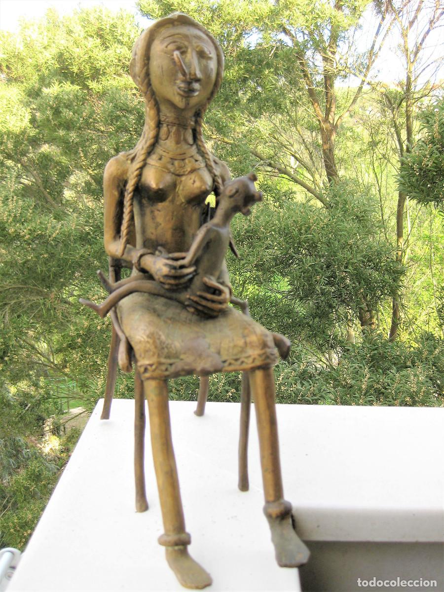 Arte: MATERNIDAD AFRICANA EN BRONCE EN 3 PIEZAS - Foto 18