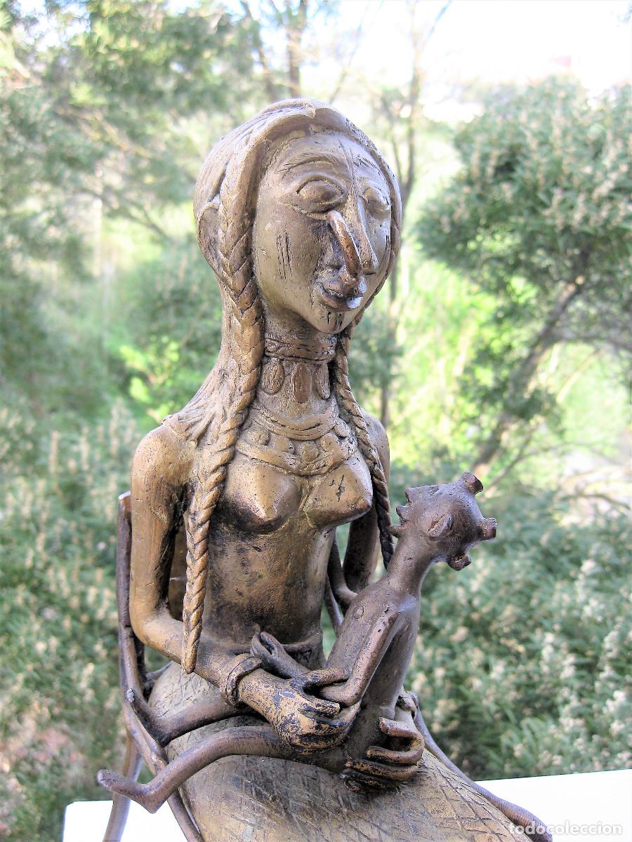 Arte: MATERNIDAD AFRICANA EN BRONCE EN 3 PIEZAS - Foto 19