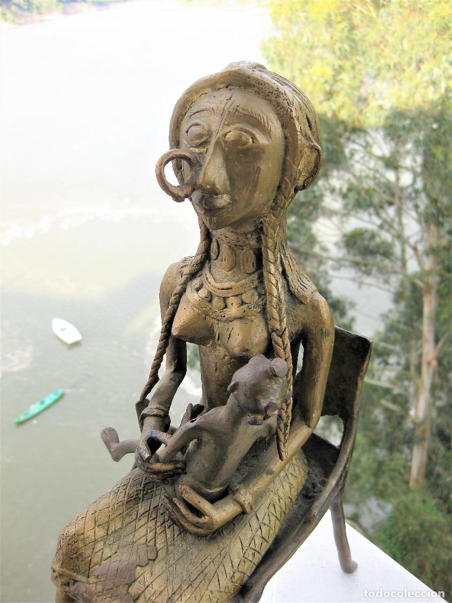 Arte: MATERNIDAD AFRICANA EN BRONCE EN 3 PIEZAS - Foto 20