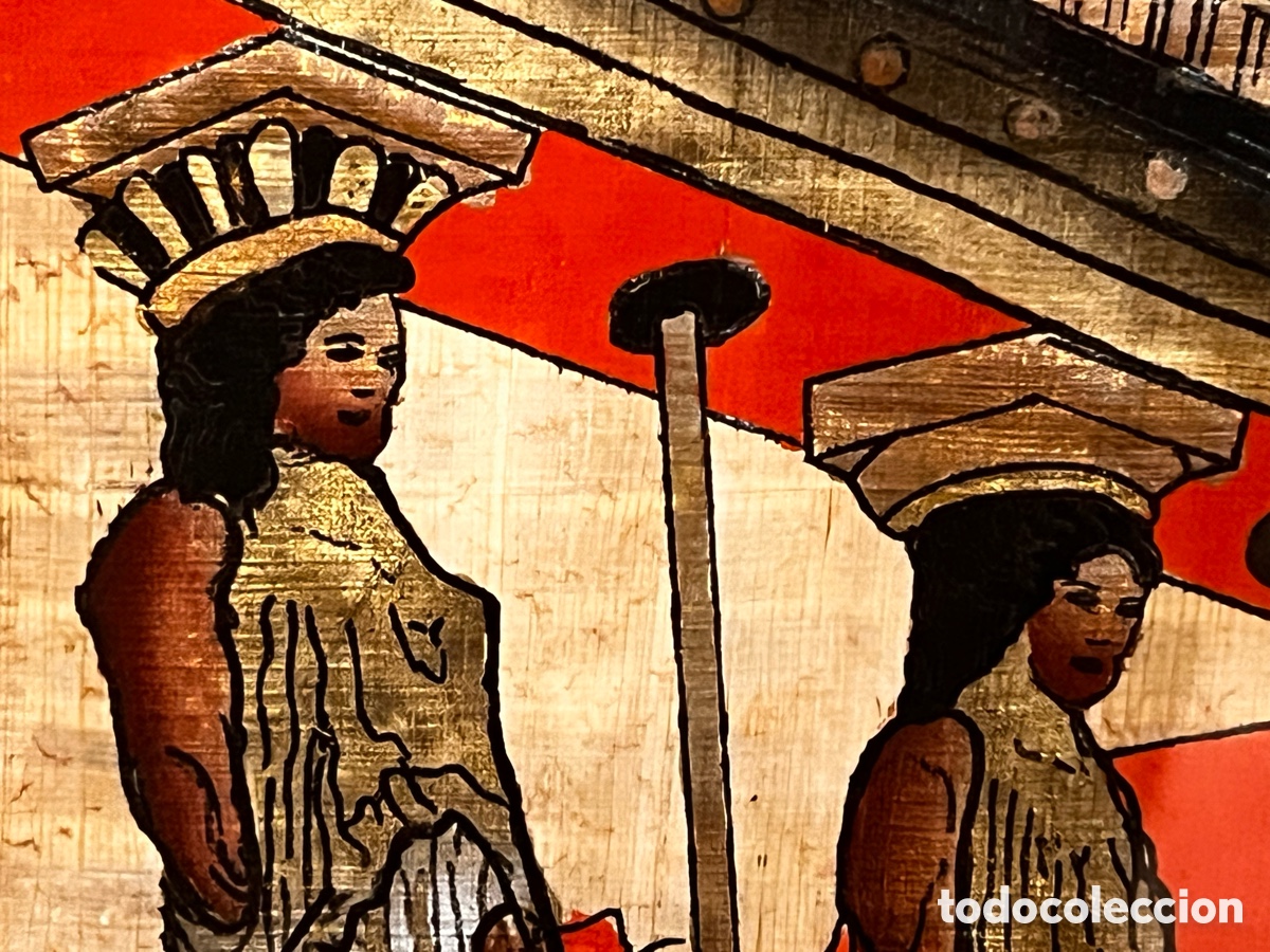 Arte: Papiro. Cari&aacute;tides . Enmarcado . - Foto 3