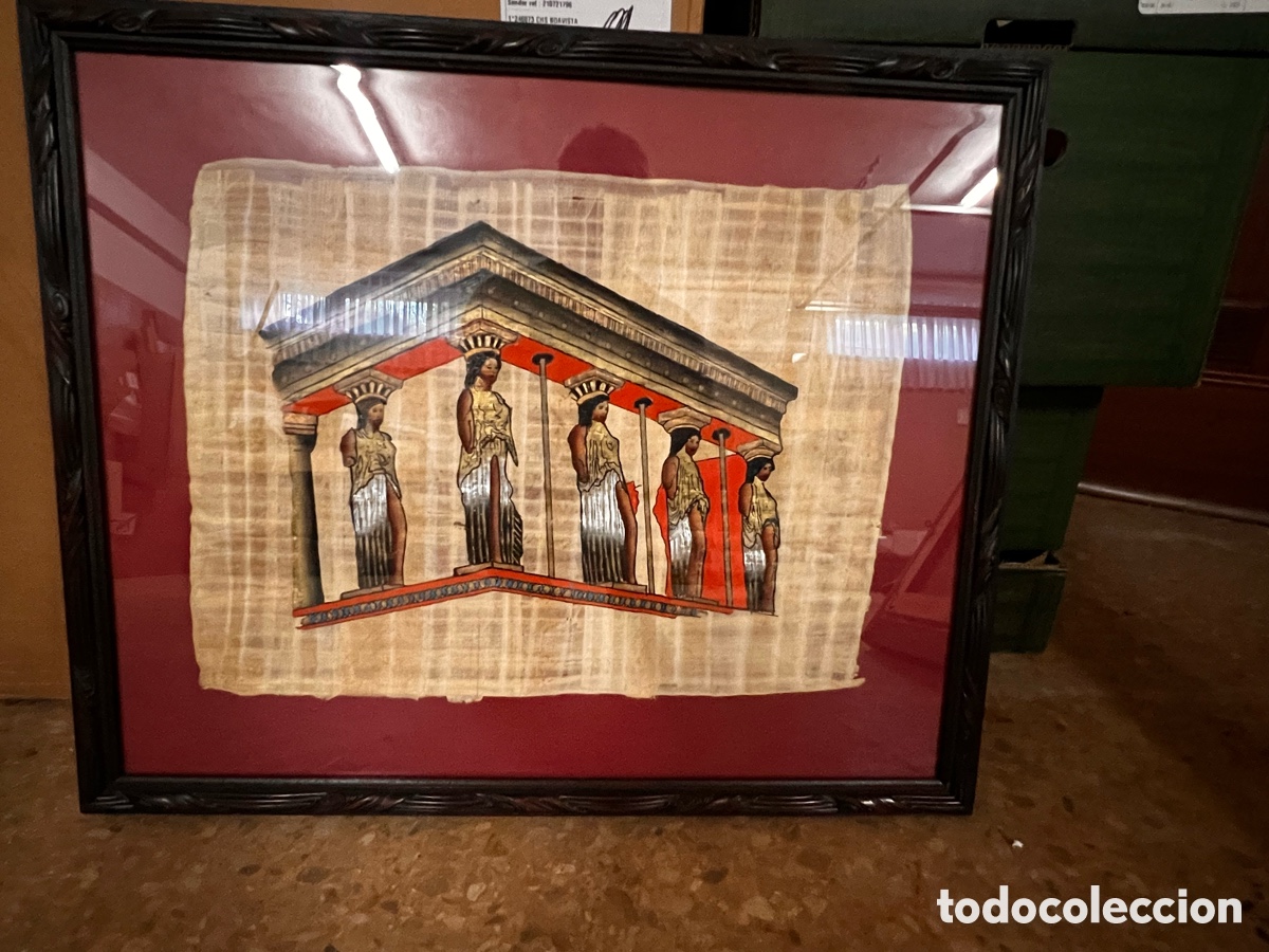 Arte: Papiro. Cari&aacute;tides . Enmarcado . - Foto 1