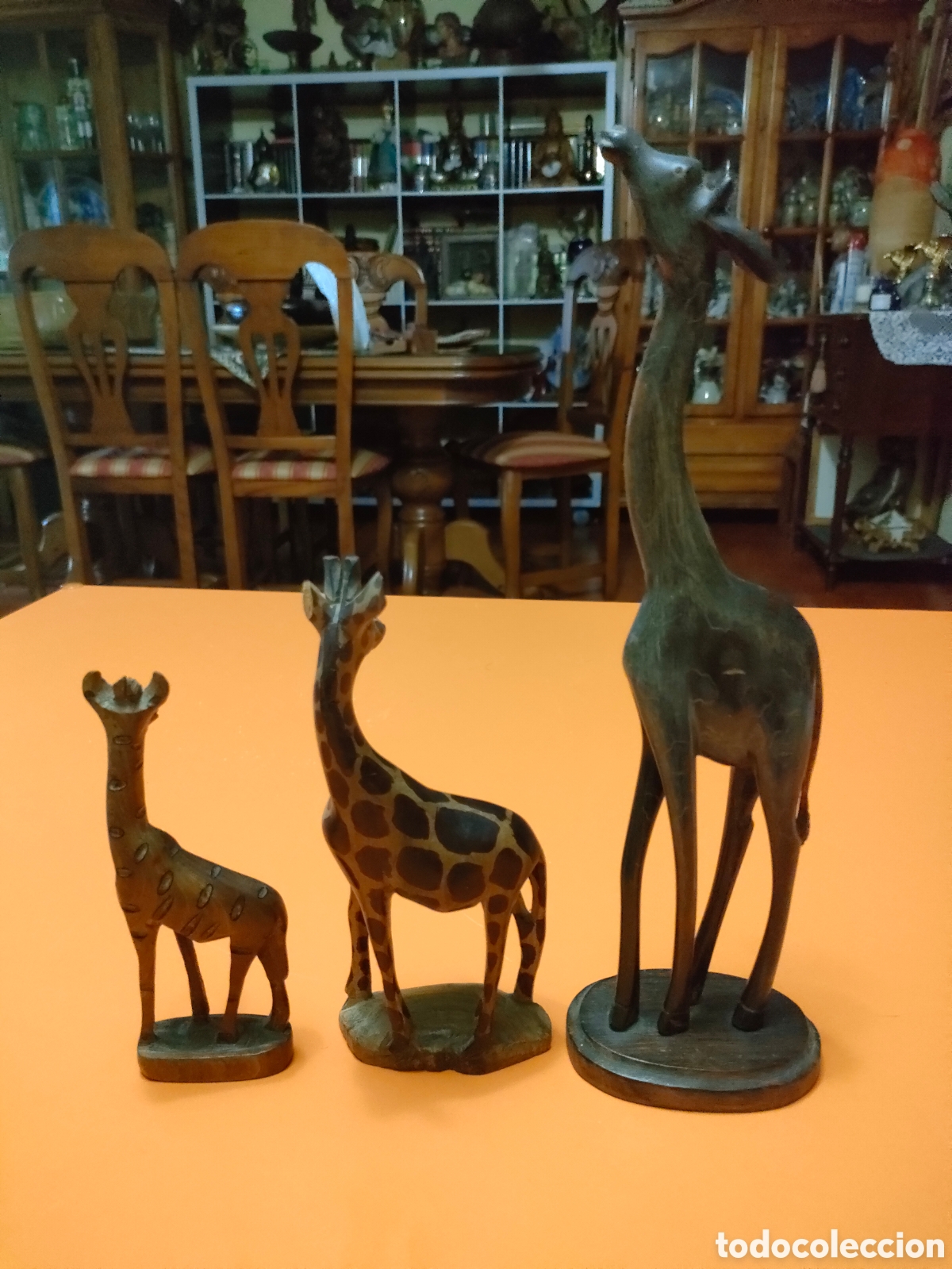 Arte: Conjunto de 3 jirafas en madera - Foto 2