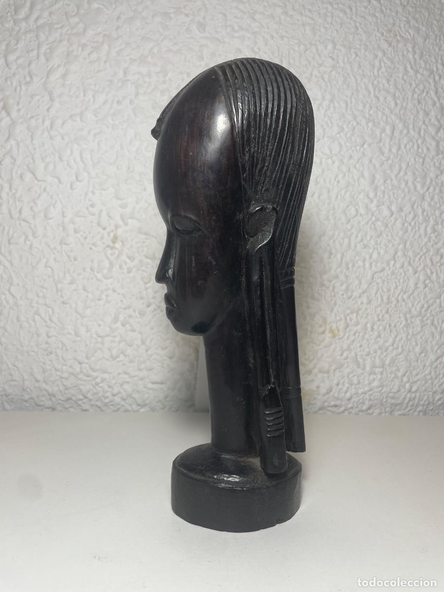 Arte: Busto de mujer africana en &eacute;bano - Foto 2