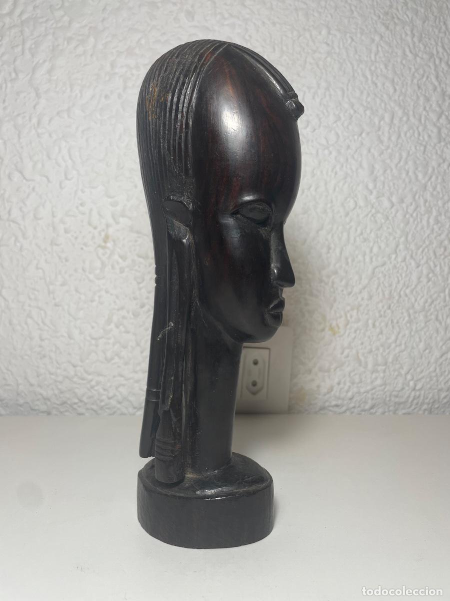 Arte: Busto de mujer africana en &eacute;bano - Foto 4
