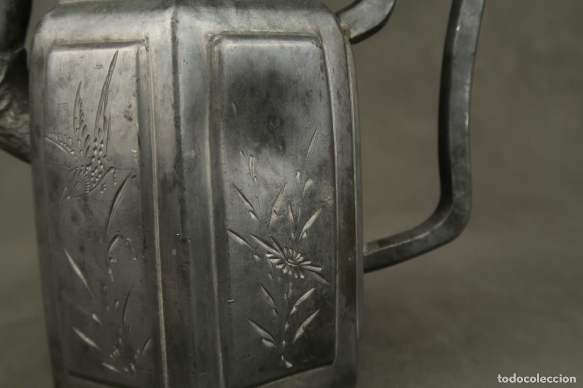 Arte: Antigua Tetera China de Esta&ntilde;o - Foto 5