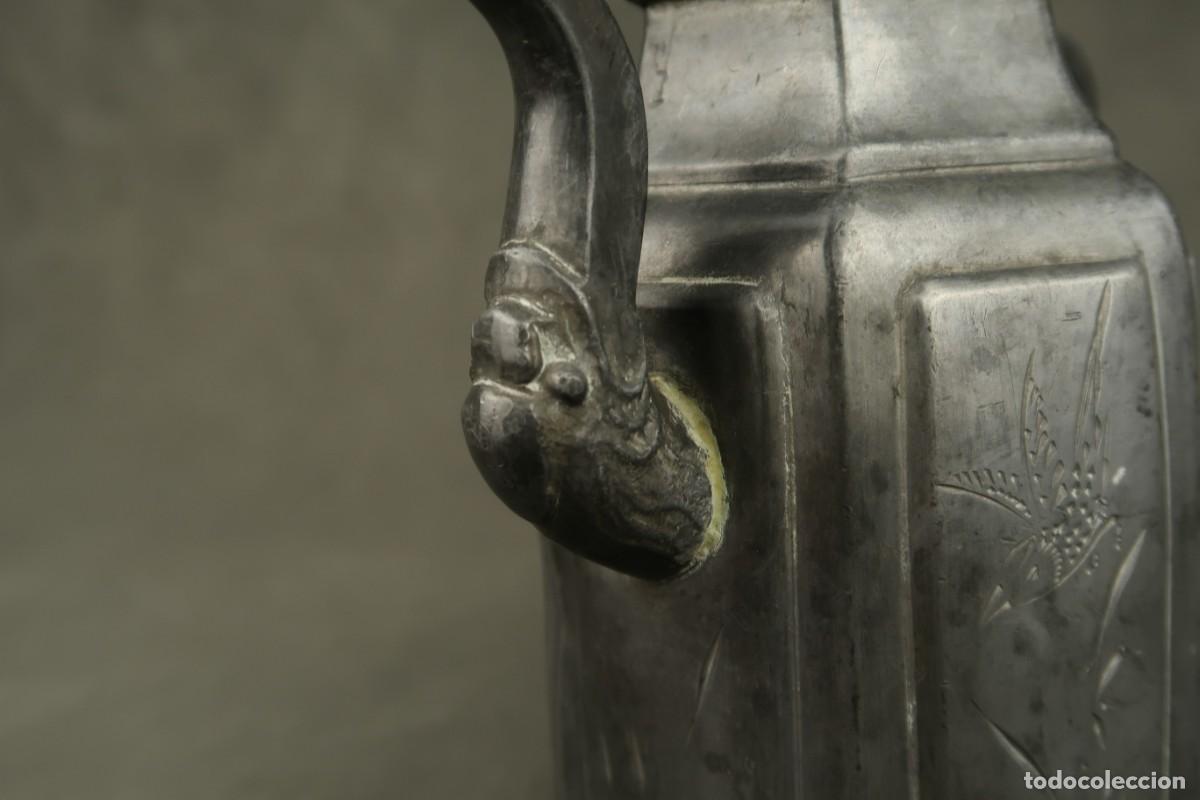 Arte: Antigua Tetera China de Esta&ntilde;o - Foto 7