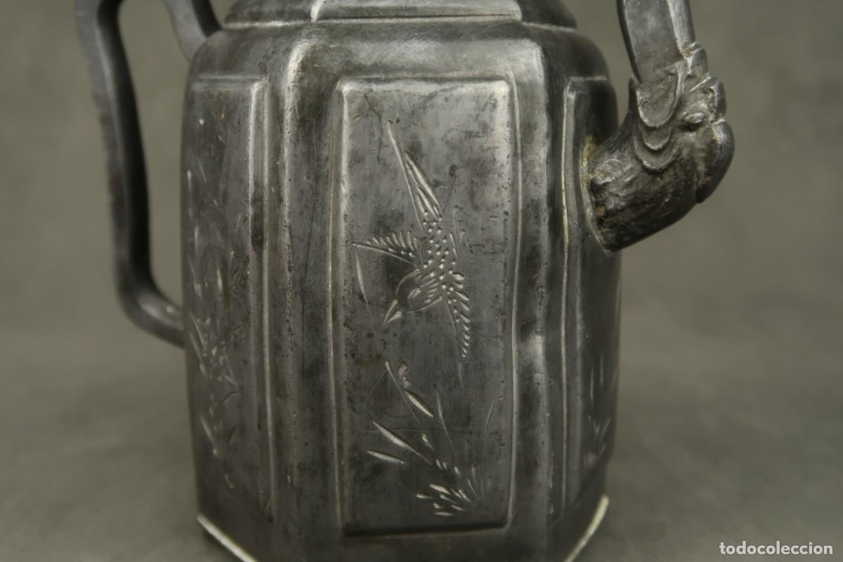 Arte: Antigua Tetera China de Esta&ntilde;o - Foto 9