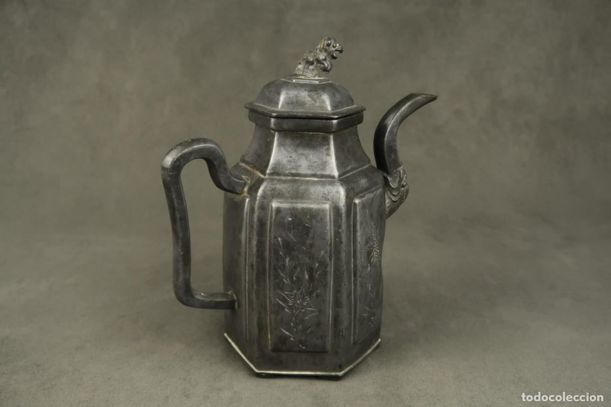 Arte: Antigua Tetera China de Esta&ntilde;o - Foto 10