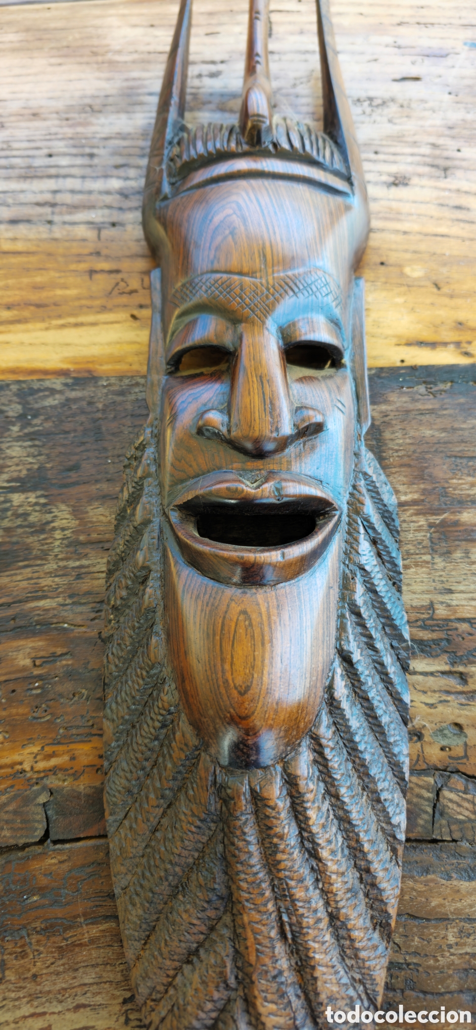 Arte: M&aacute;scara africana madera - Foto 2