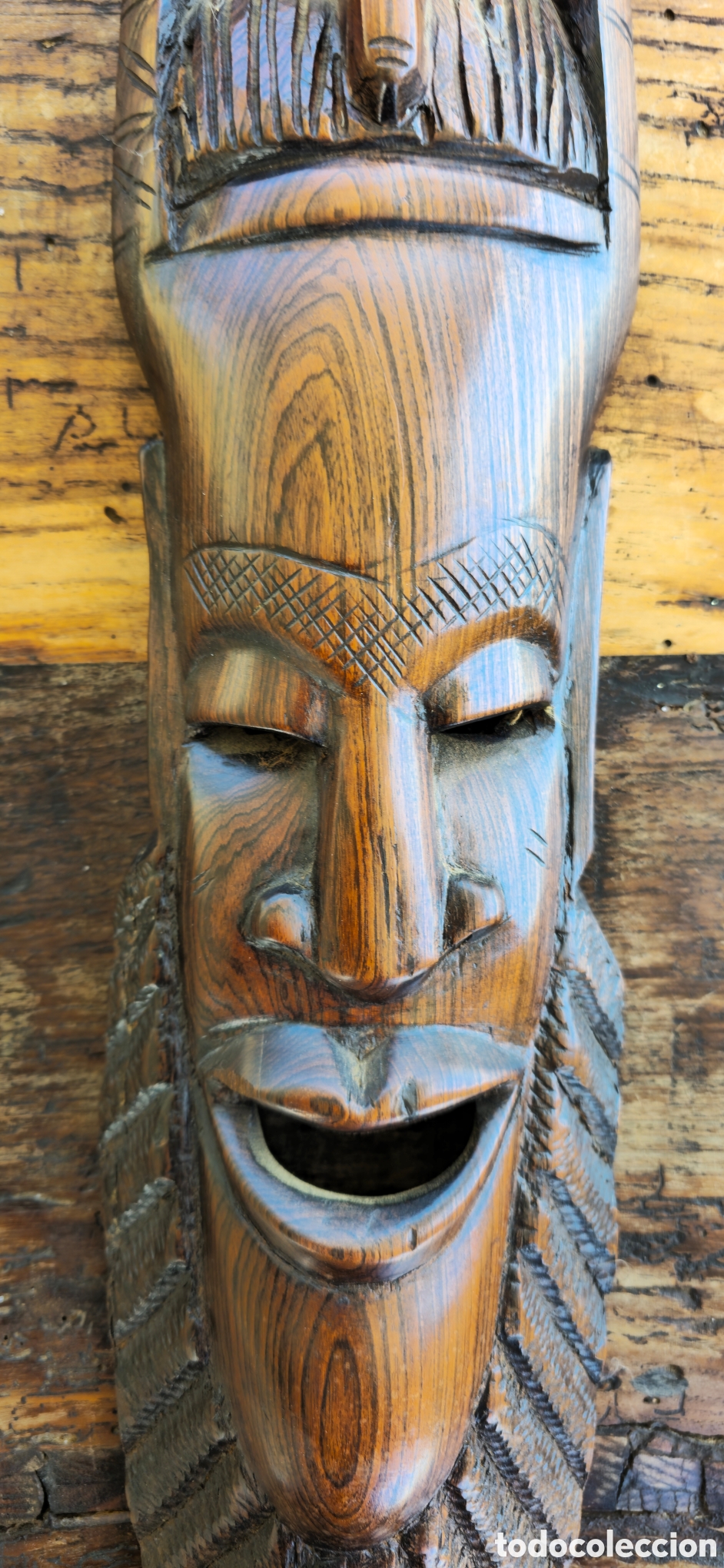 Arte: M&aacute;scara africana madera - Foto 3