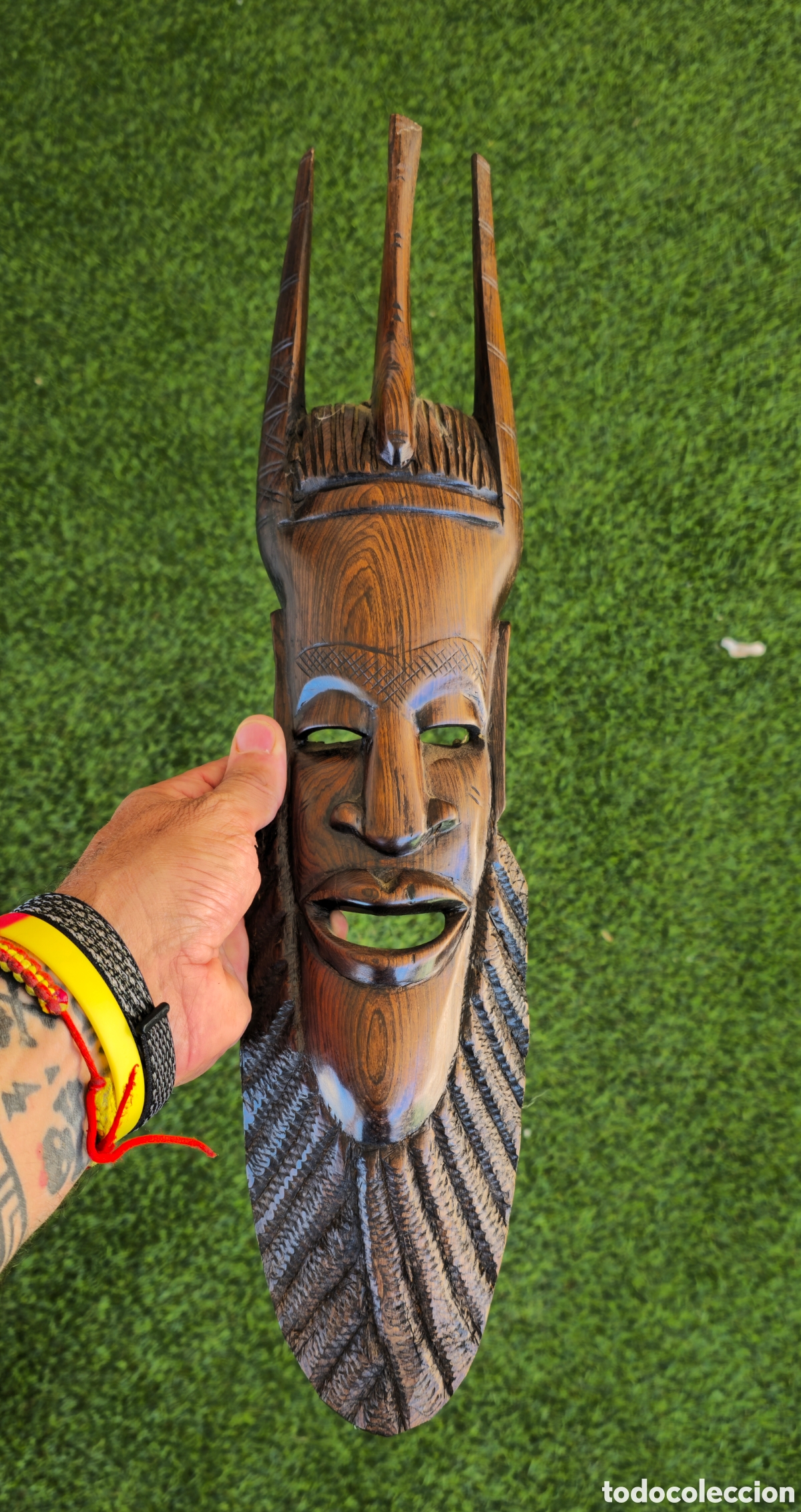 Arte: M&aacute;scara africana madera - Foto 5