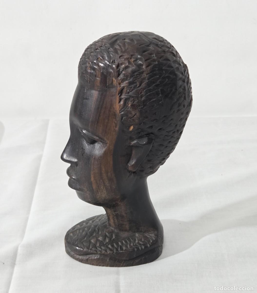 Arte: Busto tallado en madera, Africa - Foto 2