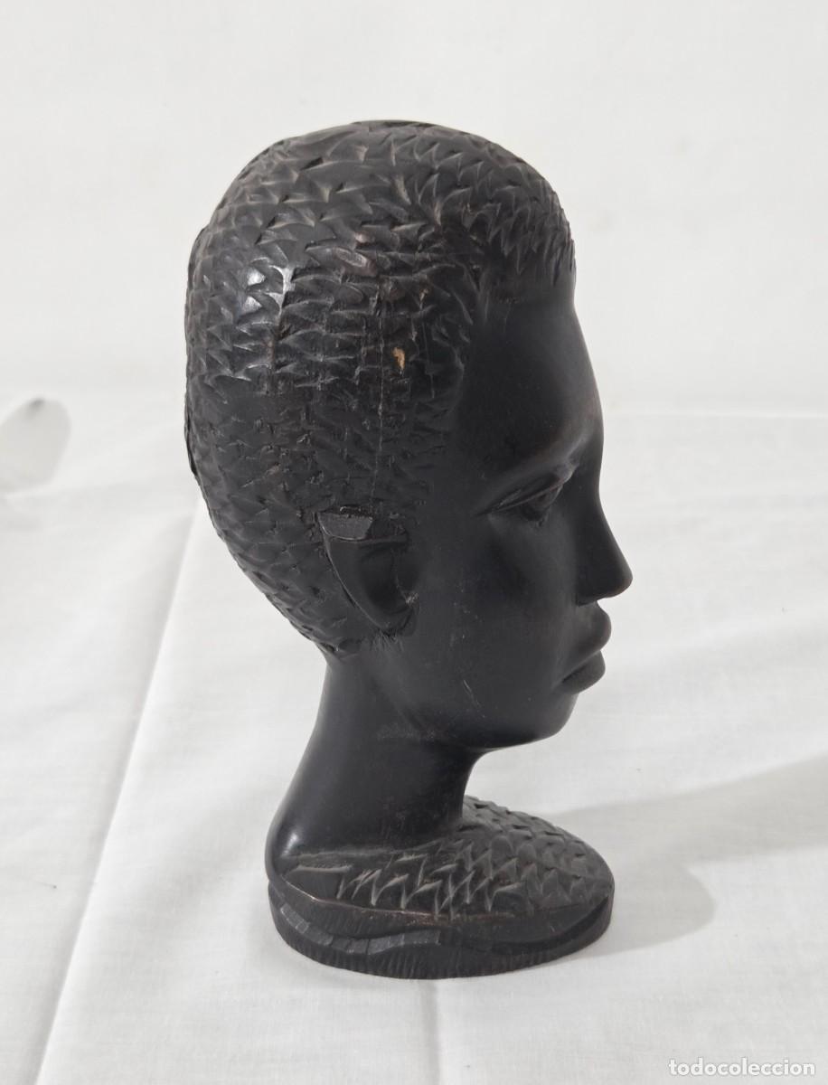 Arte: Busto tallado en madera, Africa - Foto 4