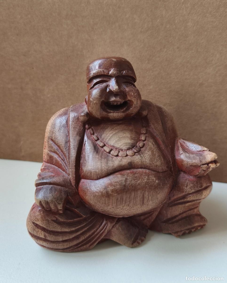Arte: Buda feliz sonriente madera tallada - Foto 2