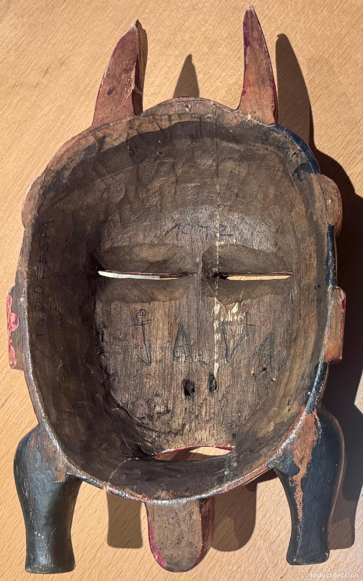 Arte: MASCARA DE JAVA DE MADERA. A&Ntilde;OS 70 - Foto 6