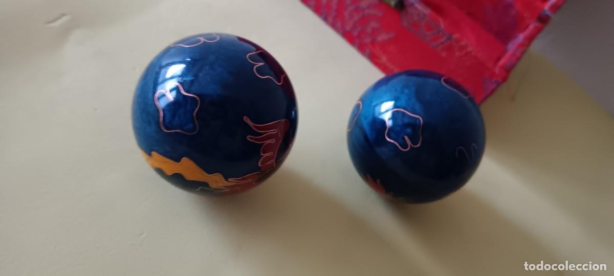 Arte: BOLAS CHINAS BAODING DE LA SALUD GRABADAS CON EL YIN Y EL YANG CON SONIDO - Foto 1