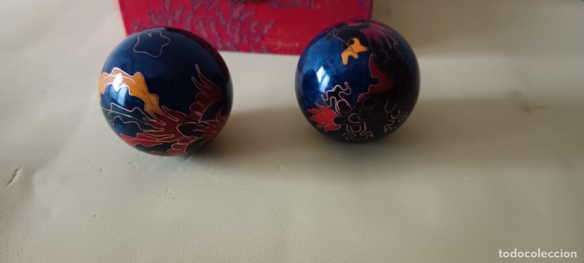 Arte: BOLAS CHINAS BAODING DE LA SALUD GRABADAS CON EL YIN Y EL YANG CON SONIDO - Foto 3
