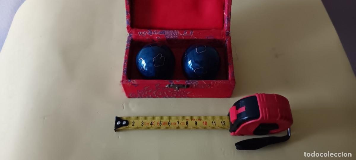 Arte: BOLAS CHINAS BAODING DE LA SALUD GRABADAS CON EL YIN Y EL YANG CON SONIDO - Foto 6