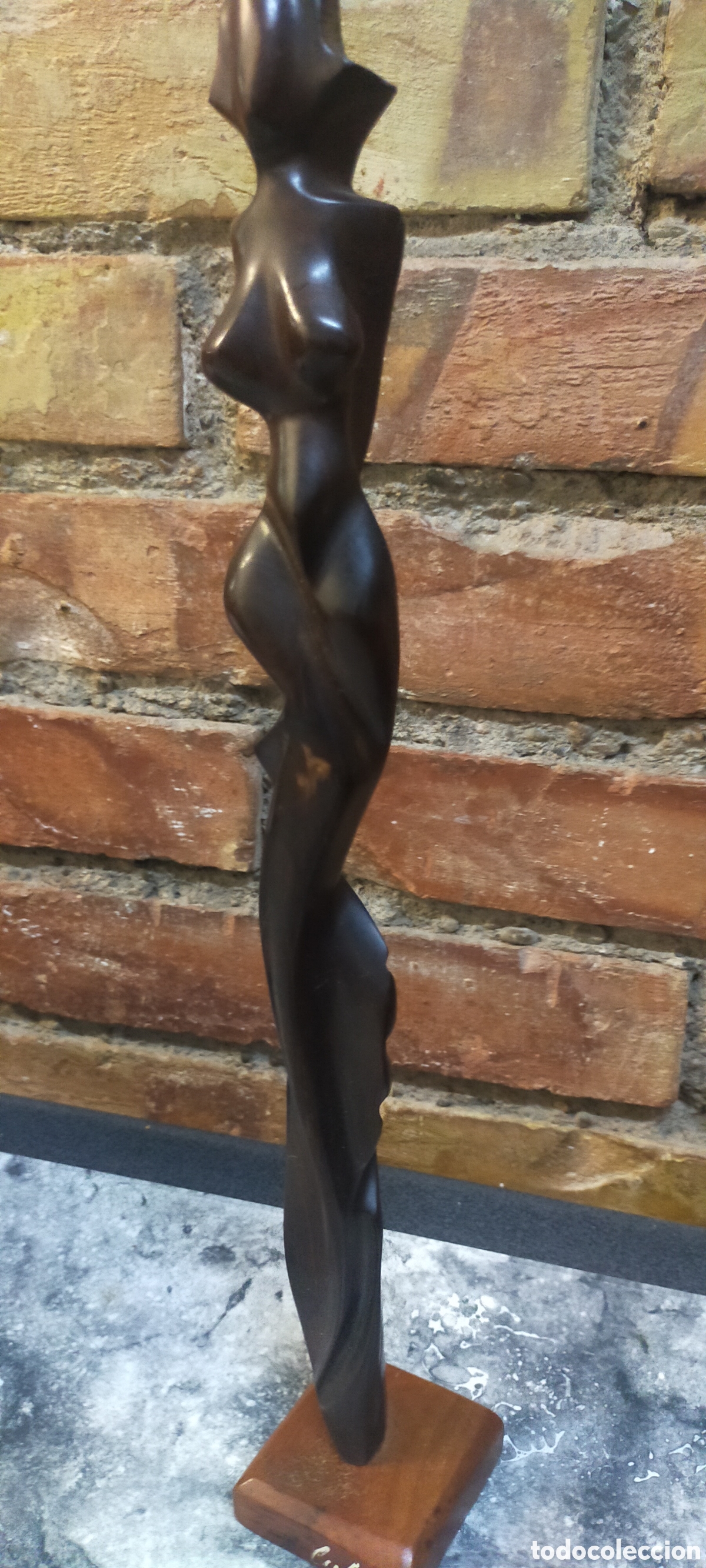 Arte: Estatua Mujer Madera Cuba - Foto 2