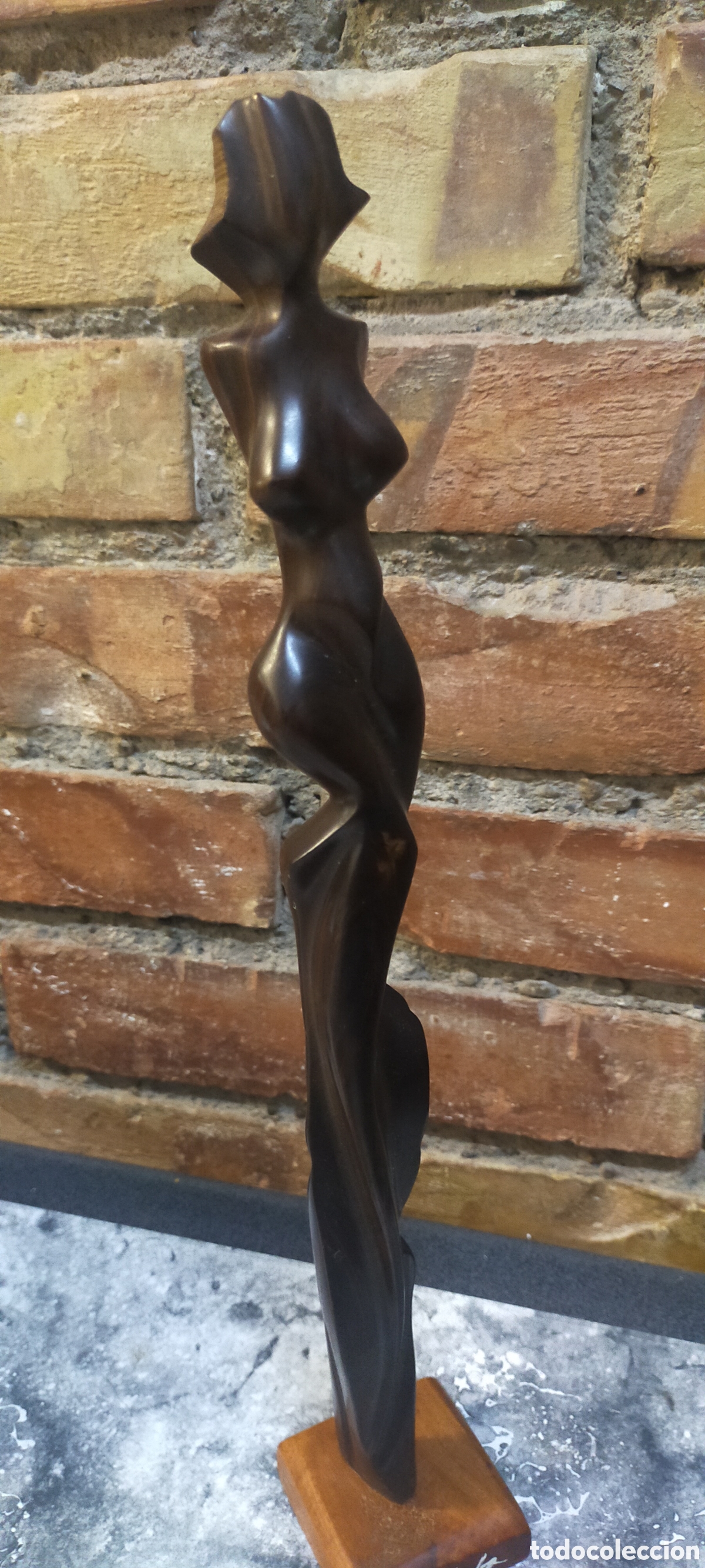 Arte: Estatua Mujer Madera Cuba - Foto 6