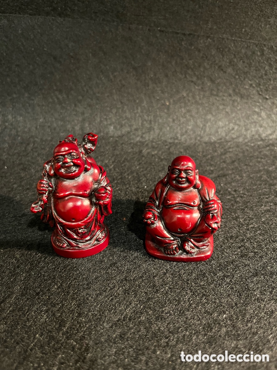 Arte: Dos Budas de resina roja - Foto 1