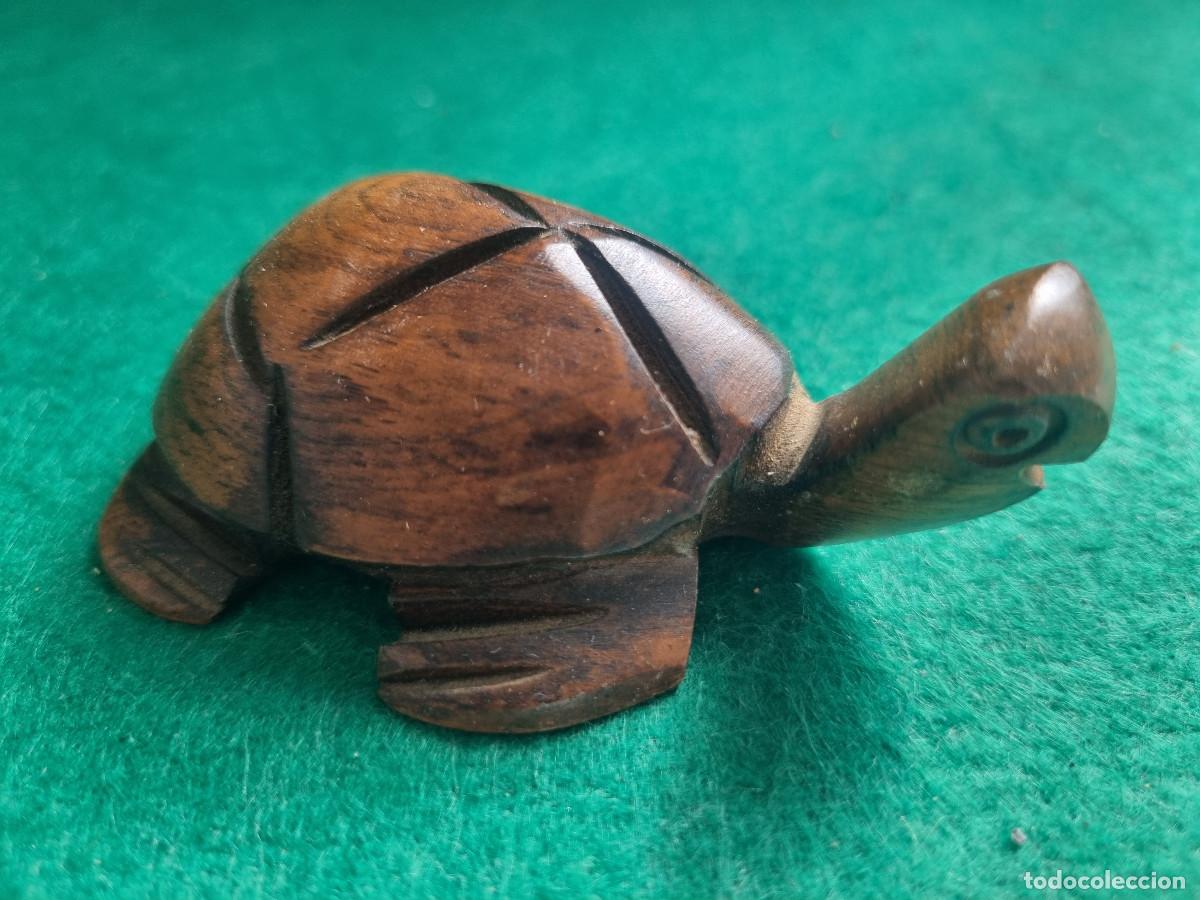 Arte: TORTUGA DE MADERA LABRADA - Foto 1