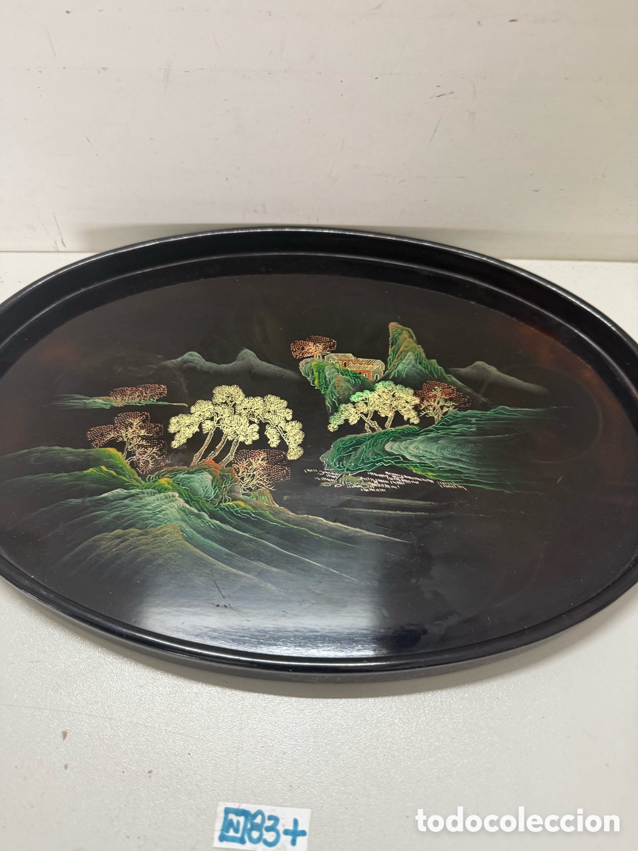 Arte: Bandeja de madera lacada china - Foto 2