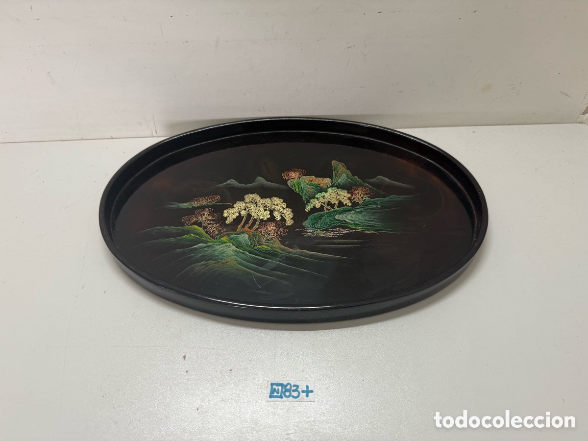 Arte: Bandeja de madera lacada china - Foto 1
