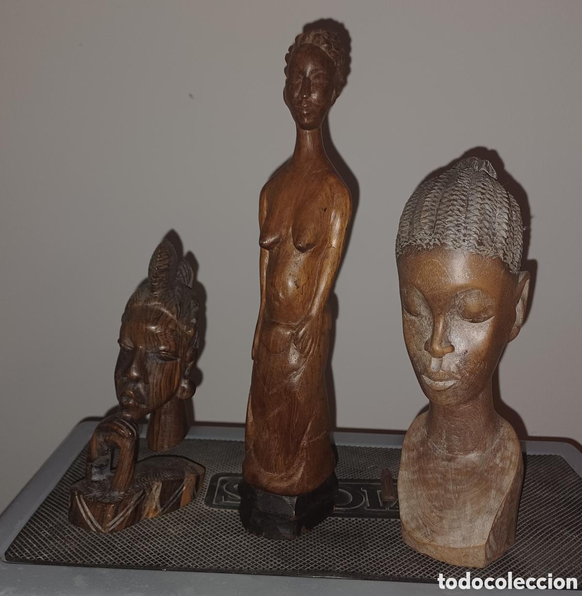 Arte: 3 ESCULTURAS AFRICANAS MADERA - Foto 1