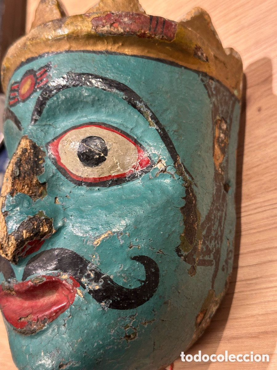 Arte: Antigua m&aacute;scara . Labrada en madera - Foto 3