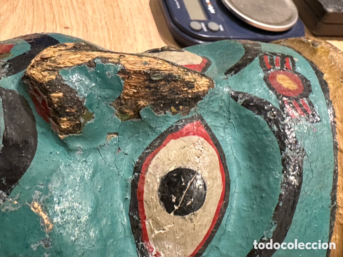 Arte: Antigua m&aacute;scara . Labrada en madera - Foto 4