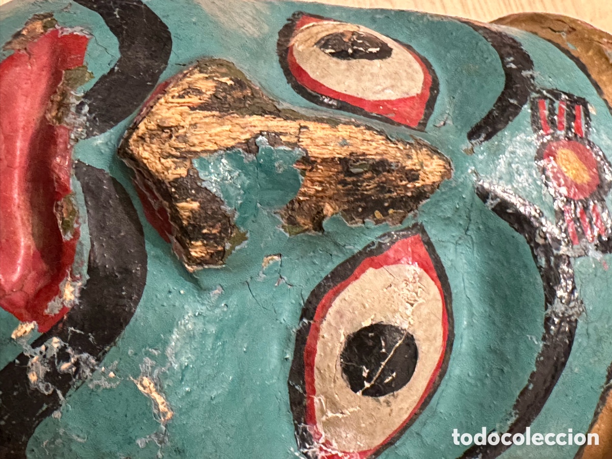 Arte: Antigua m&aacute;scara . Labrada en madera - Foto 5