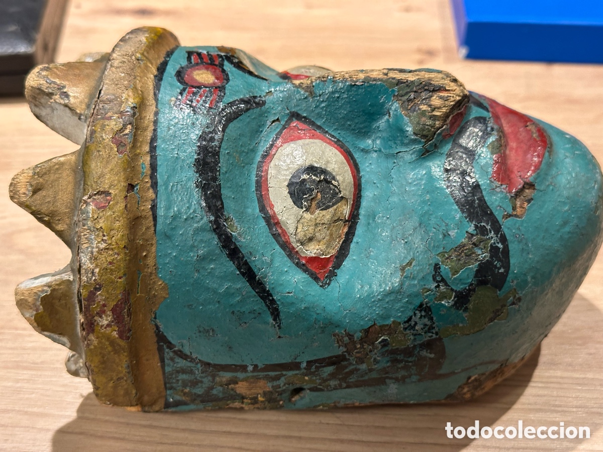 Arte: Antigua m&aacute;scara . Labrada en madera - Foto 6