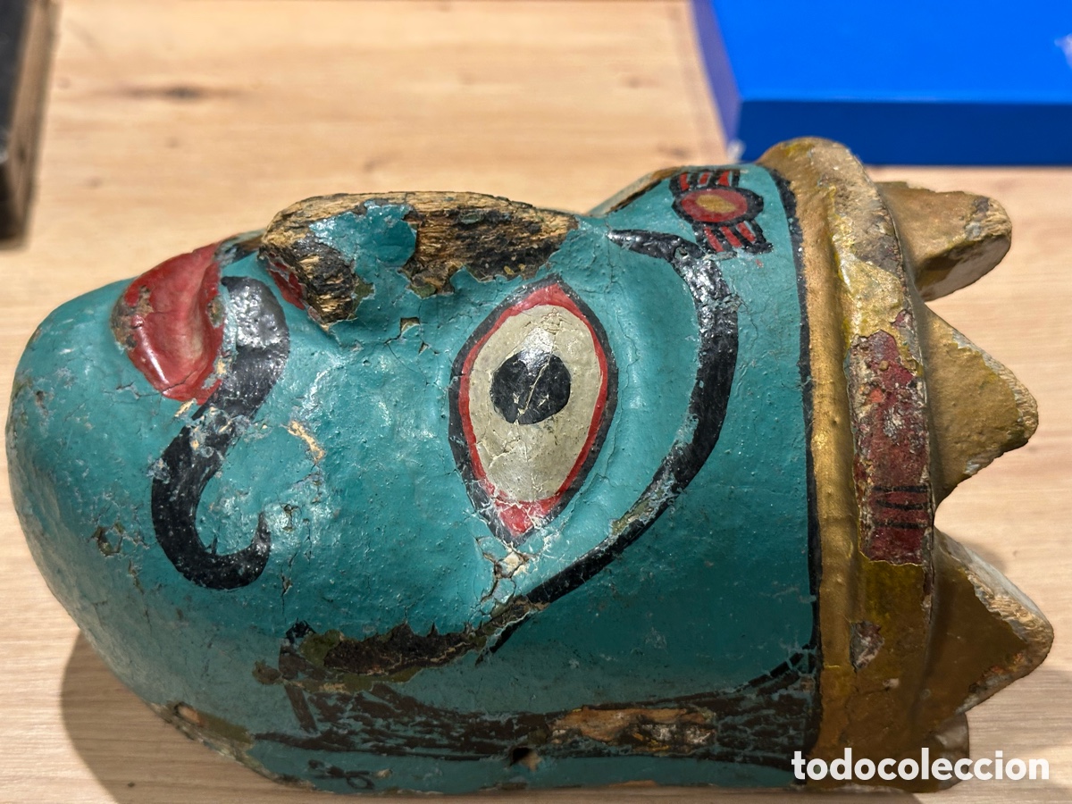 Arte: Antigua m&aacute;scara . Labrada en madera - Foto 12
